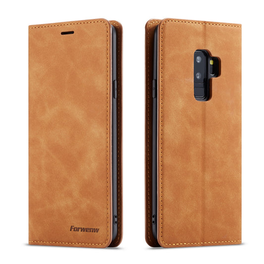 Illusion Slim Retro Leather Galaxy S9+ Case Magnetic