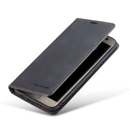 Illusion Slim Retro Leather Galaxy S7 Edge Case Magnetic