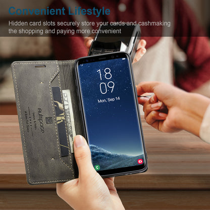 Luxury Retro Leather Galaxy S8 Case Magnetic Buckle RFID