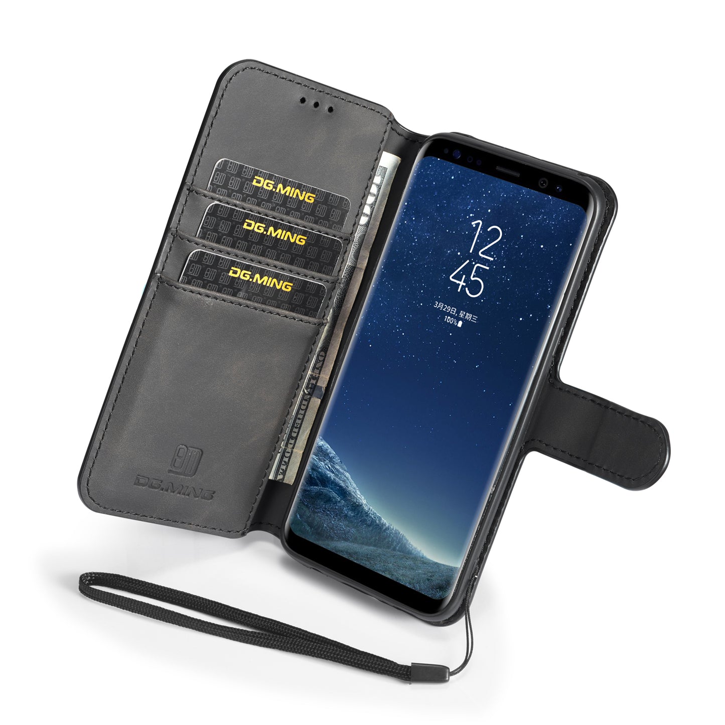 Retro Leather Edge Galaxy S8 Case with Hand Strap