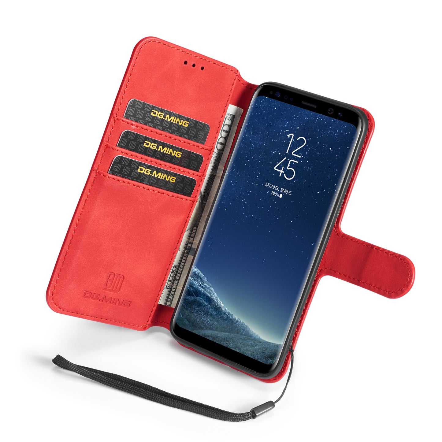 Retro Leather Edge Galaxy S8 Plus Case with Hand Strap