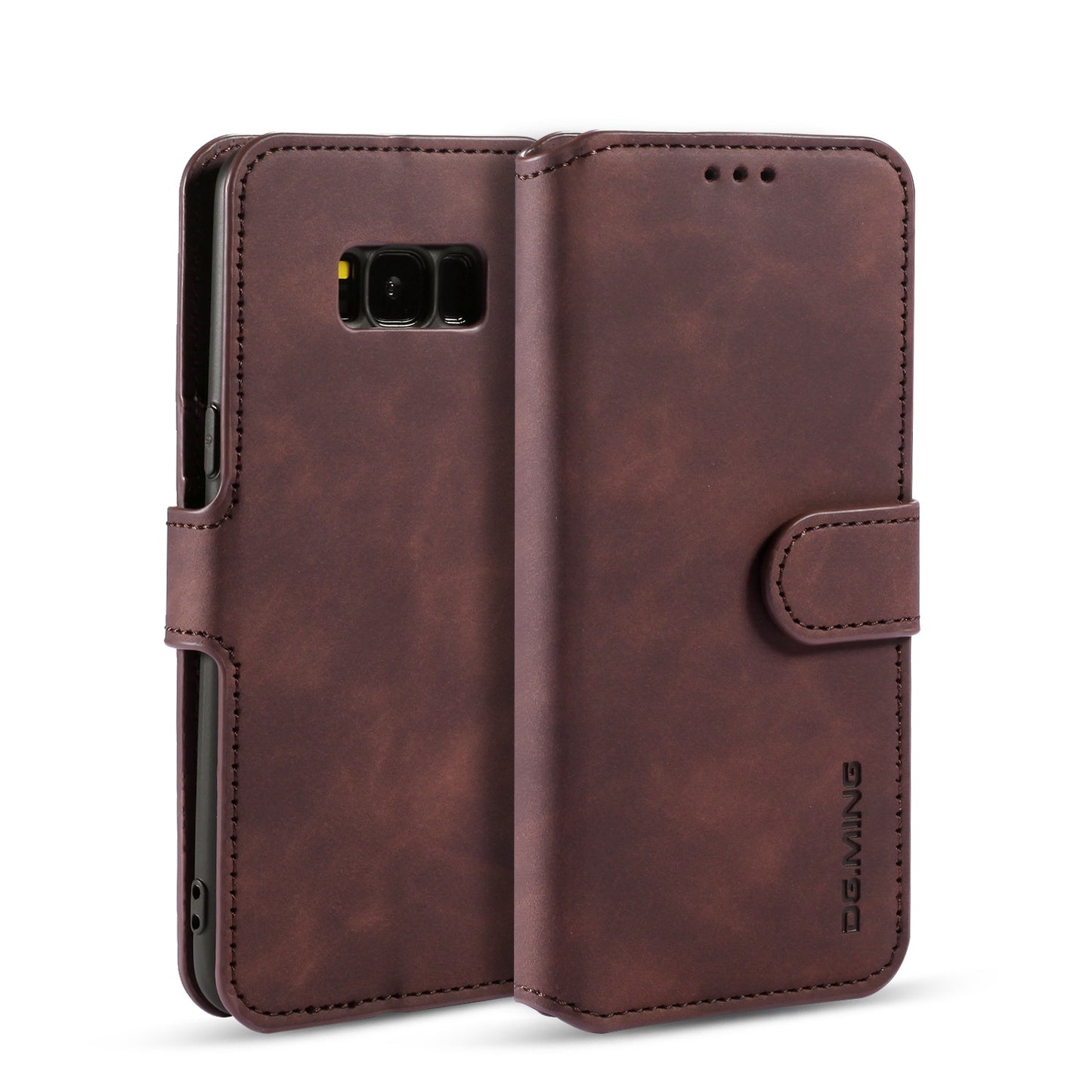 Retro Leather Edge Galaxy S8 Plus Case with Hand Strap