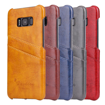 Oil Waxed Leather Card Holder Galaxy S8+ Case Back