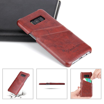 Oil Waxed Leather Card Holder Galaxy S8+ Case Back