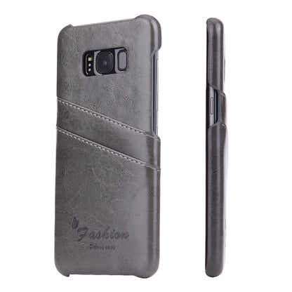 Oil Waxed Leather Card Holder Galaxy S8+ Case Back