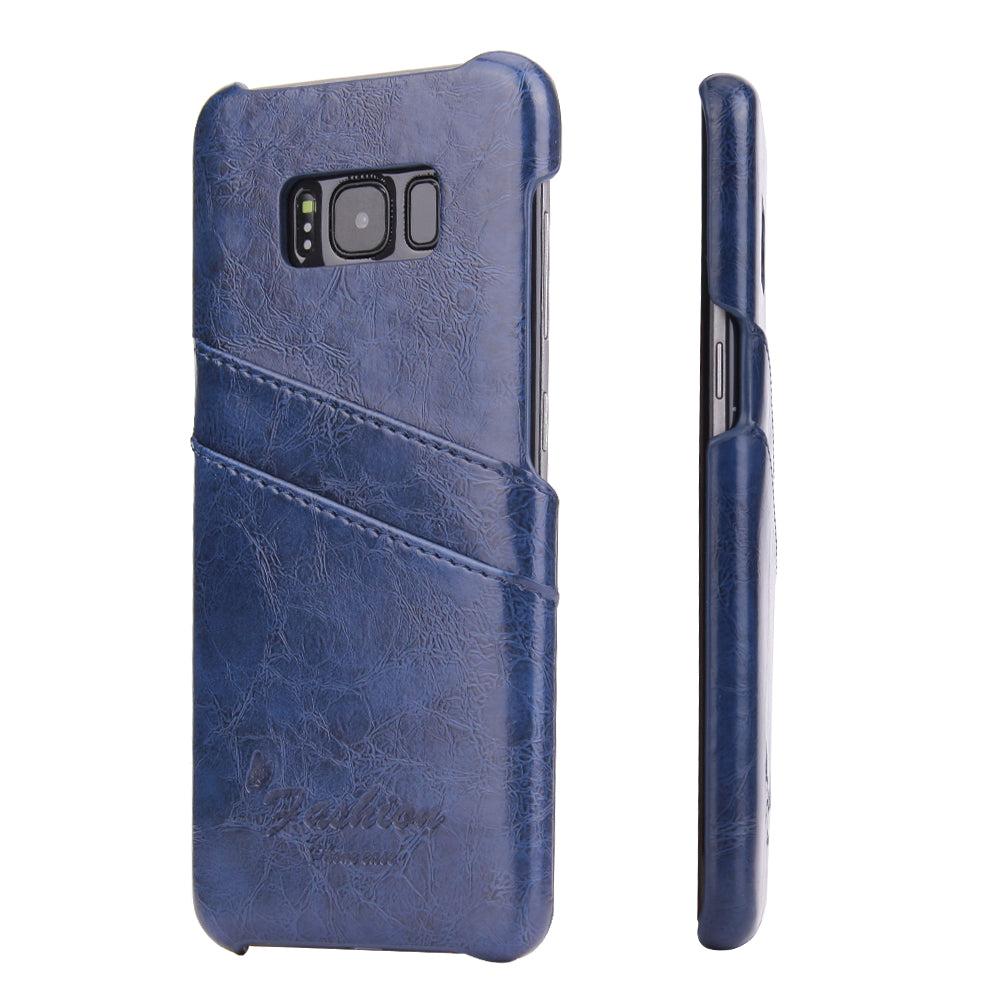 Oil Waxed Leather Card Holder Galaxy S8+ Case Back