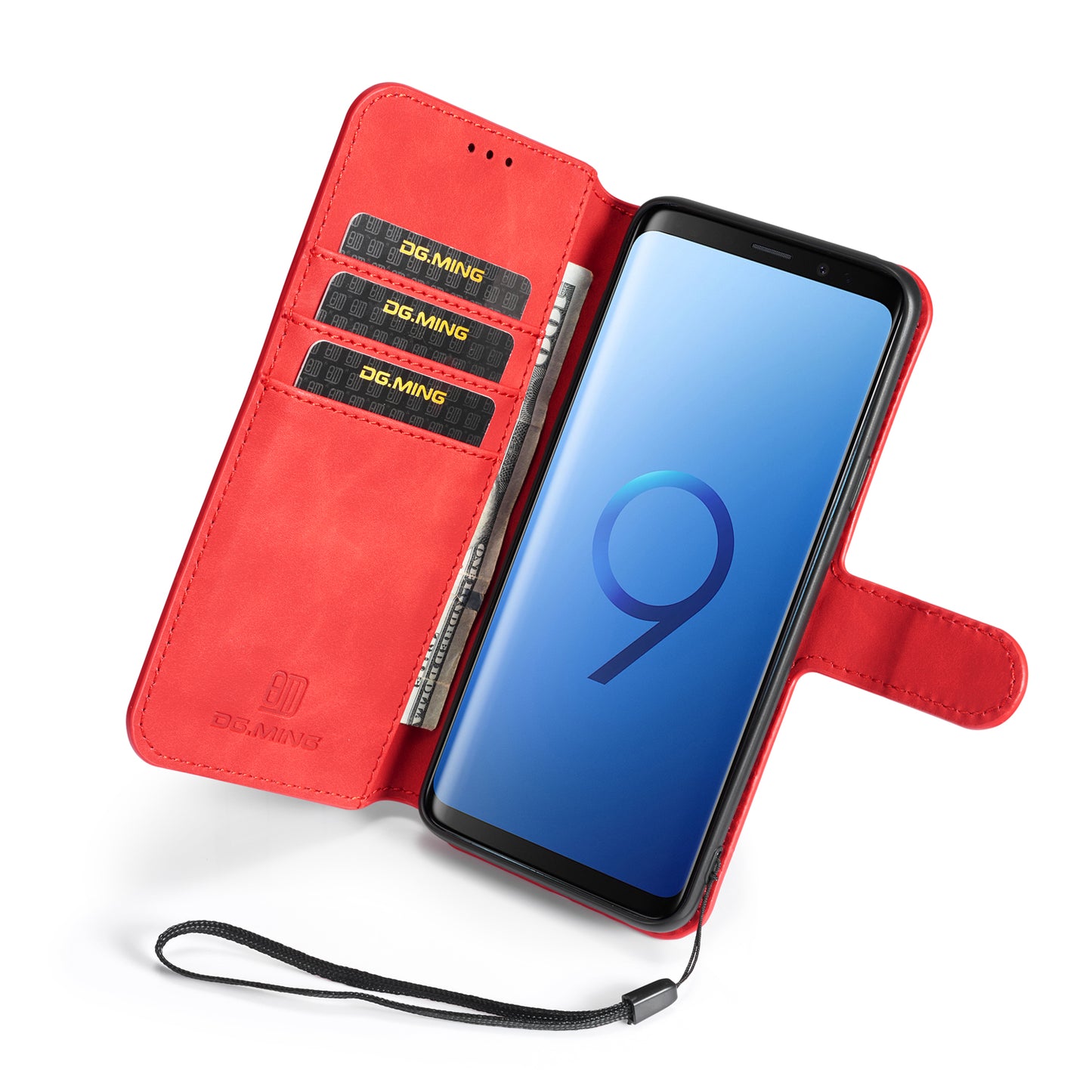 Retro Leather Edge Galaxy S9+ Case with Hand Strap