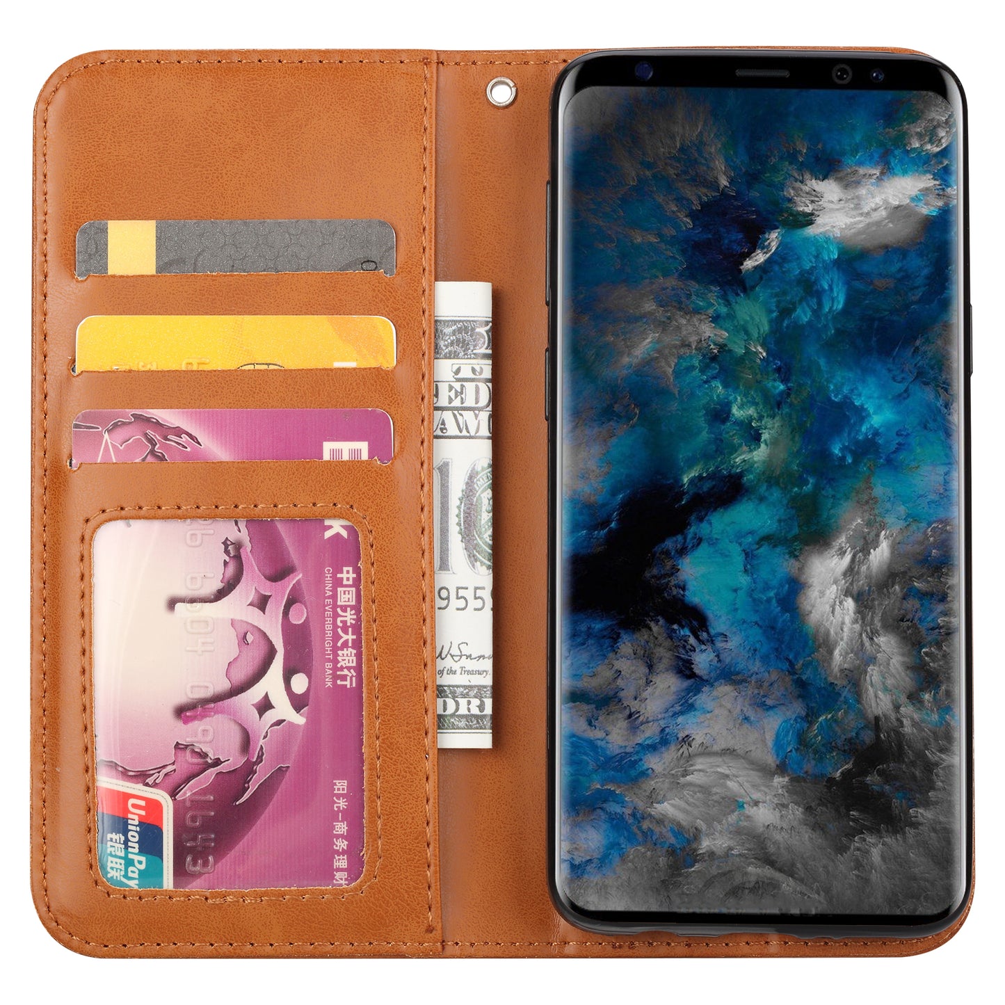 Classical Knead Leather Galaxy S9+ Case with Notes Pocket