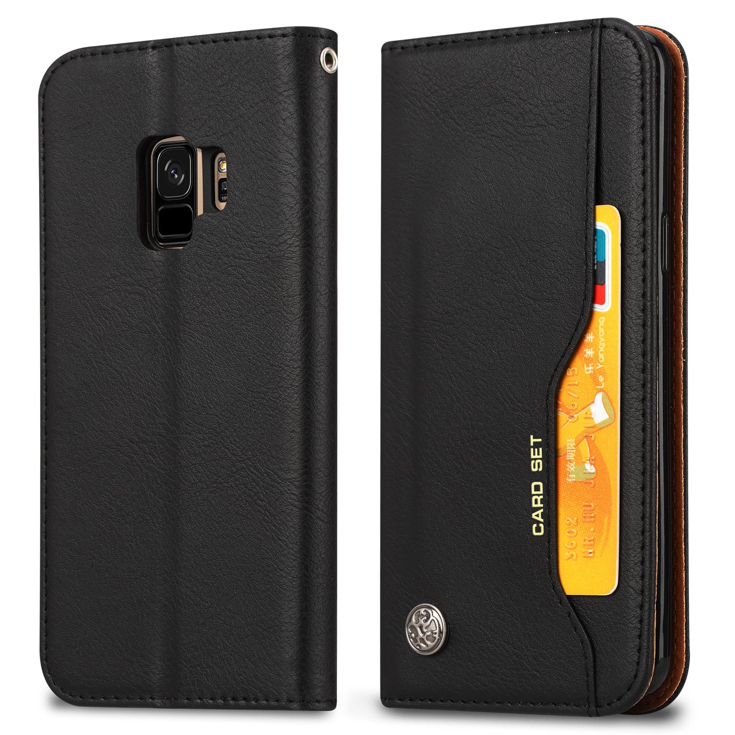 Classical Knead Leather Galaxy S9+ Case with Notes Pocket