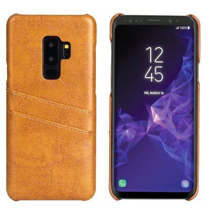 Oil Waxed Leather Card Holder Galaxy S9 Case Back