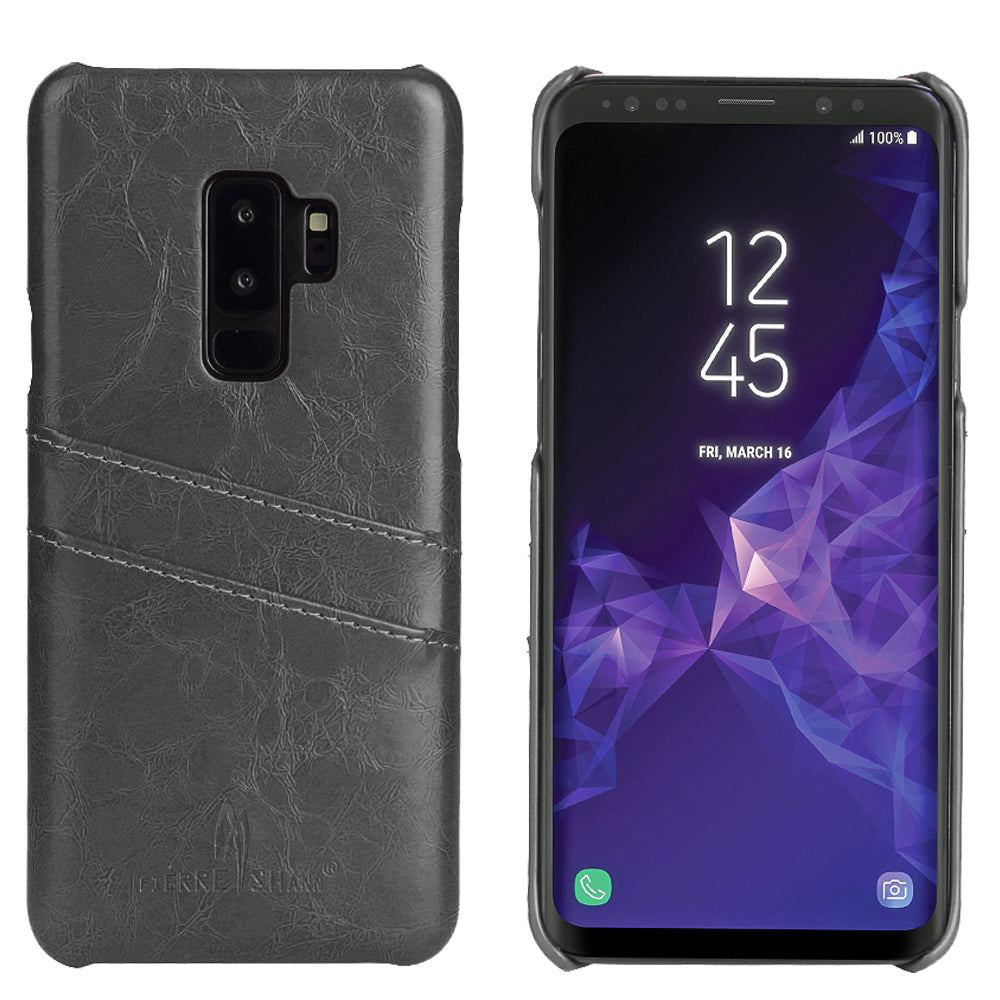 Oil Waxed Leather Card Holder Galaxy S9 Case Back