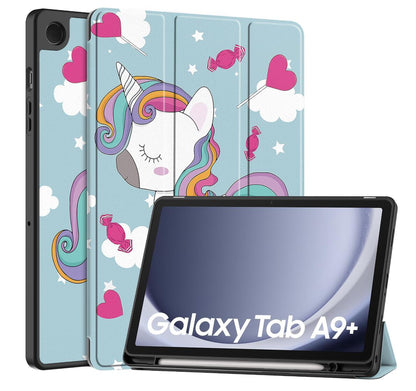 Soft TPU Combo Leather Samsung Galaxy Tab A9 Case Tri-fold Stand