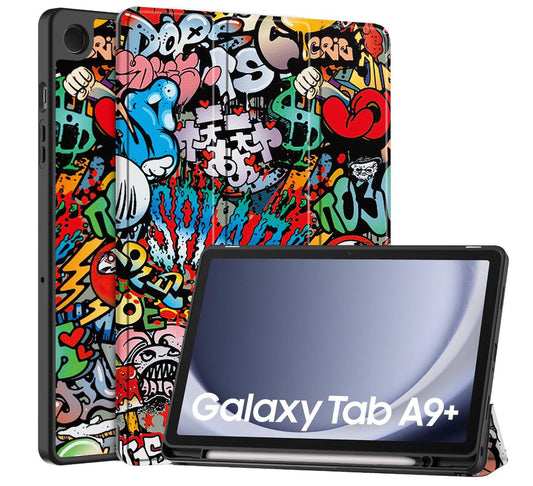 Soft TPU Combo Leather Samsung Galaxy Tab A9 Case Tri-fold Stand