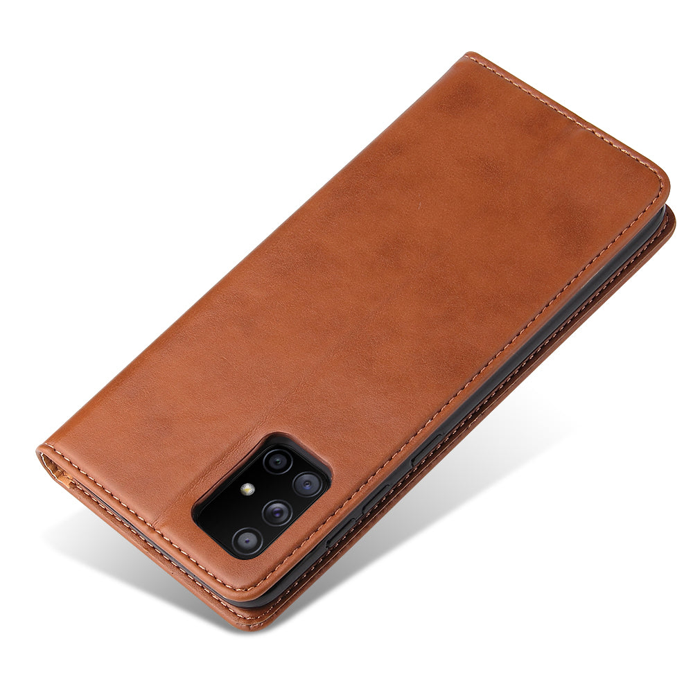 PU Leather Galaxy A51 Case Wallet Stand Texture Deluxe