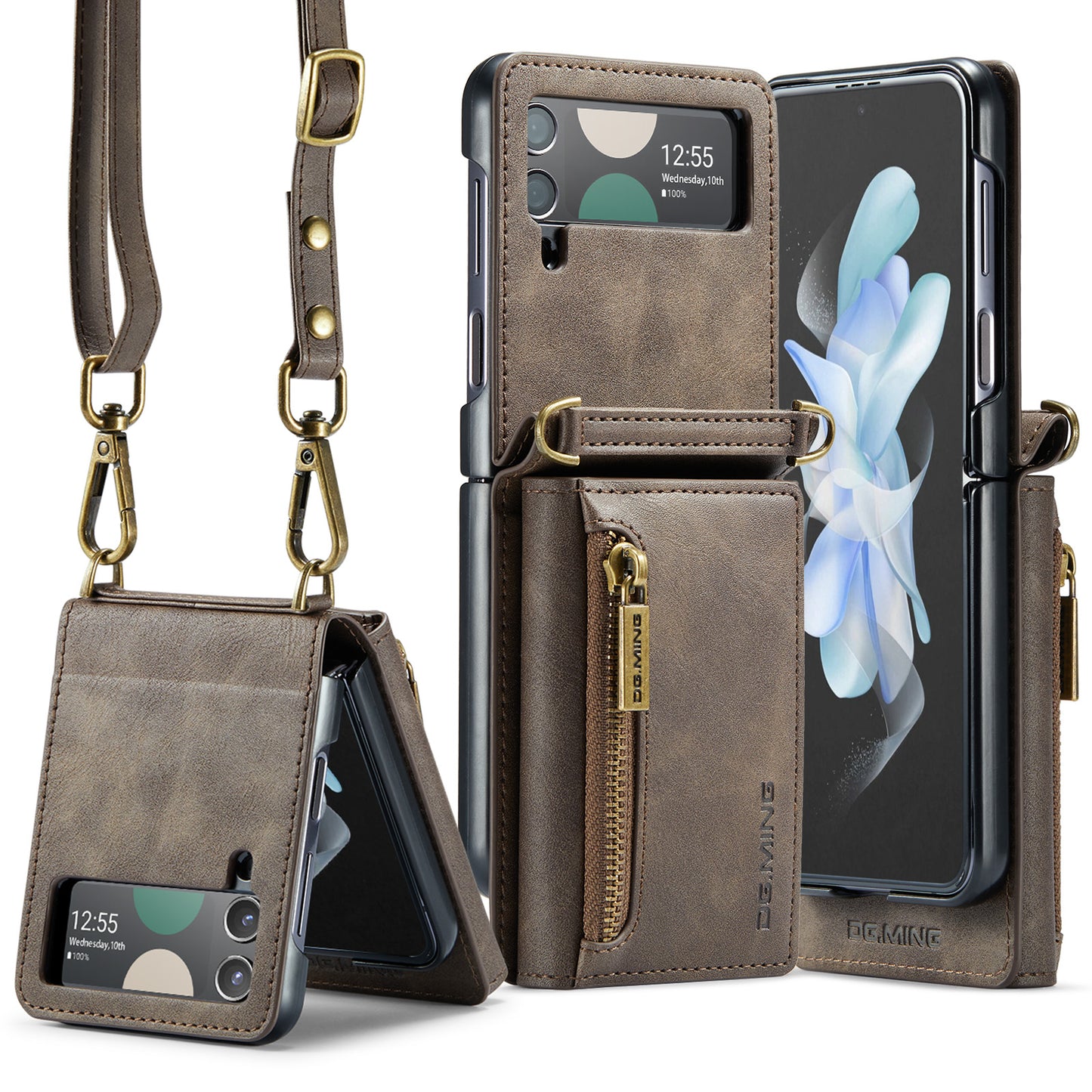 Wallet Detachable Tri-fold Galaxy Z Flip3 Case Muilti Card Slots