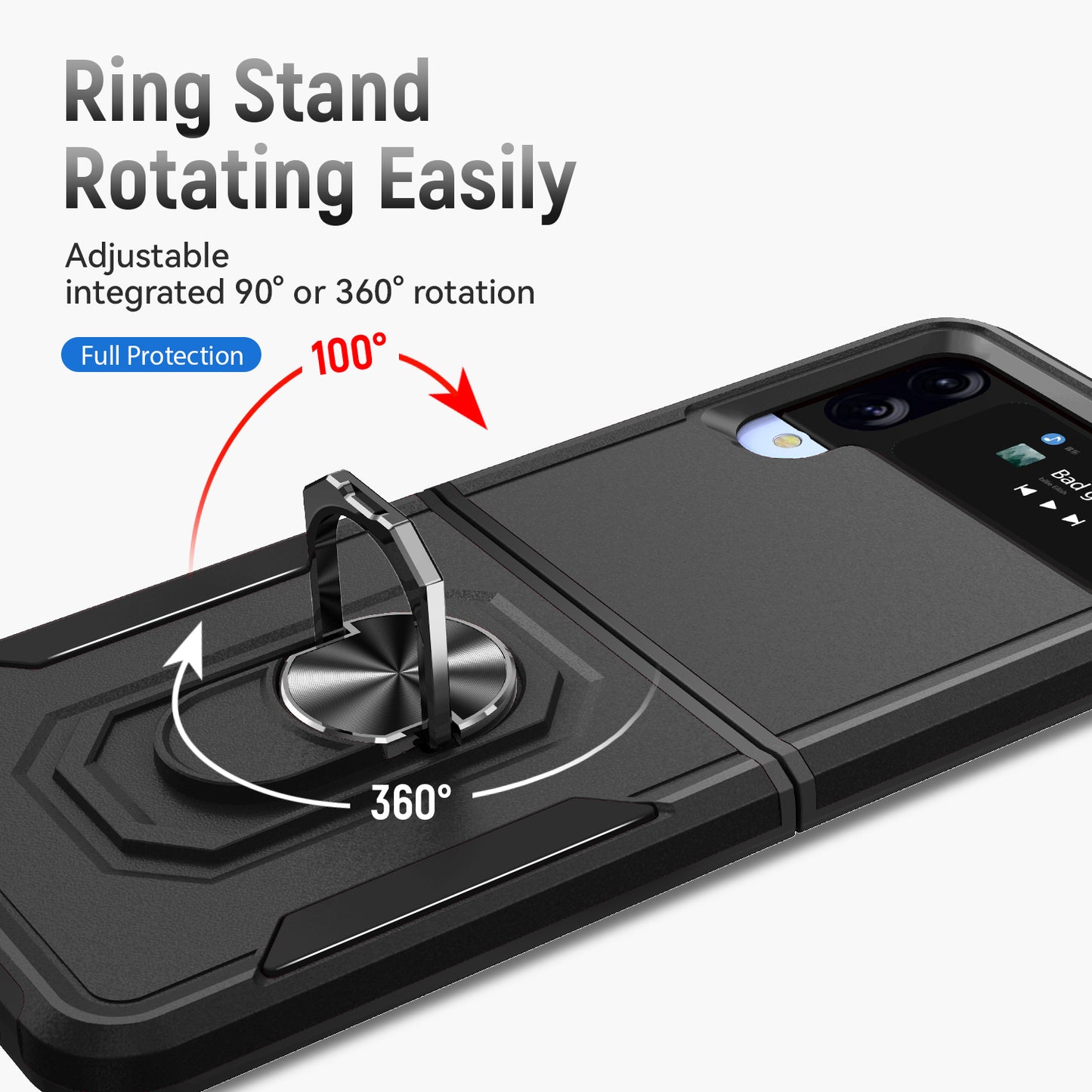 Pioneer Galaxy Z Flip4 Case Rotating Ring Stand