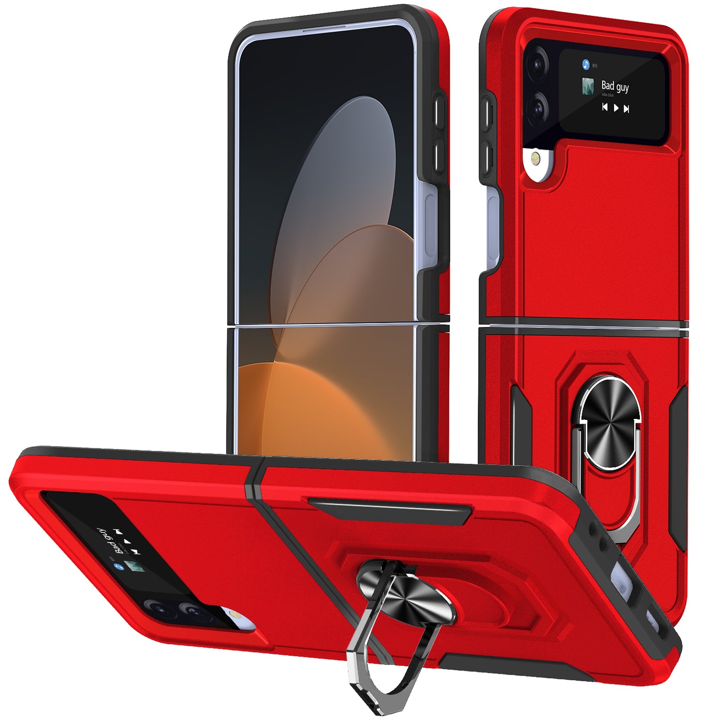 Pioneer Galaxy Z Flip4 Case Rotating Ring Stand