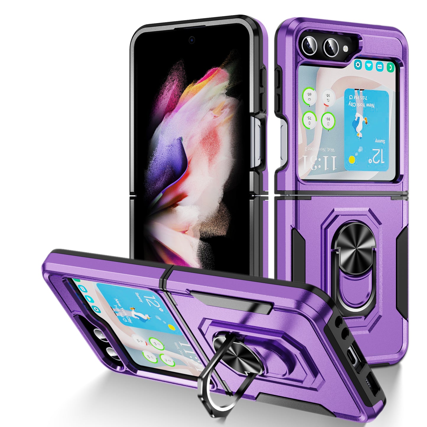 Pioneer Galaxy Z Flip5 Case Rotating Ring Stand