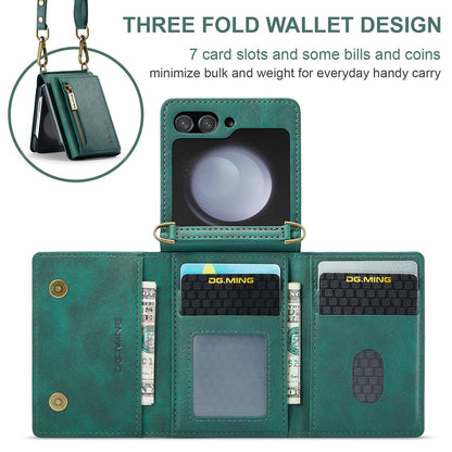 Wallet Detachable Tri-fold Galaxy Z Flip5 Case Muilti Card Slots