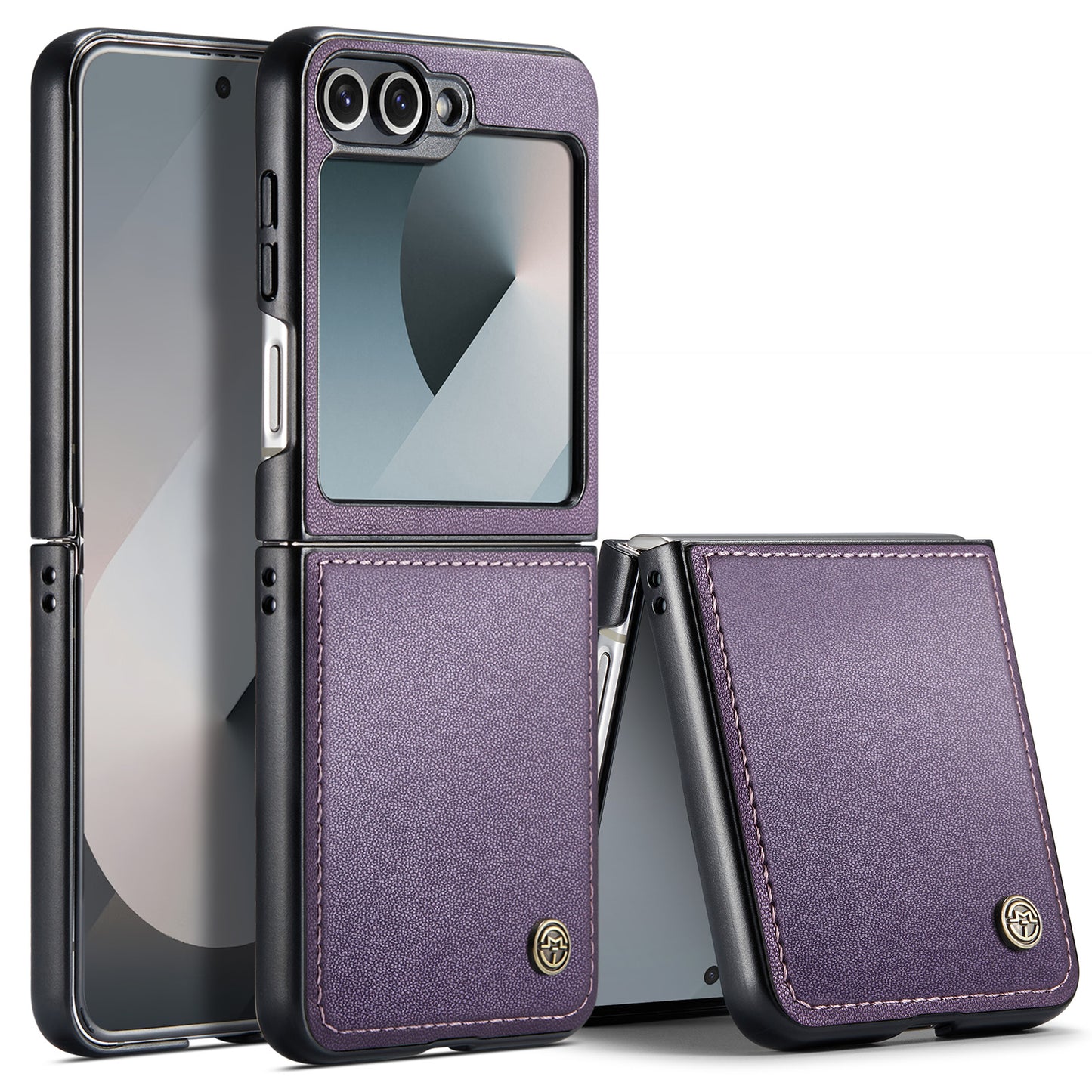 Butterfly Clasp Leather Galaxy Z Flip6 Case Wallet TPU Stand