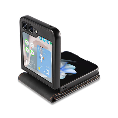 Illusion Slim Retro Leather Galaxy Z Flip6 Case Magnetic