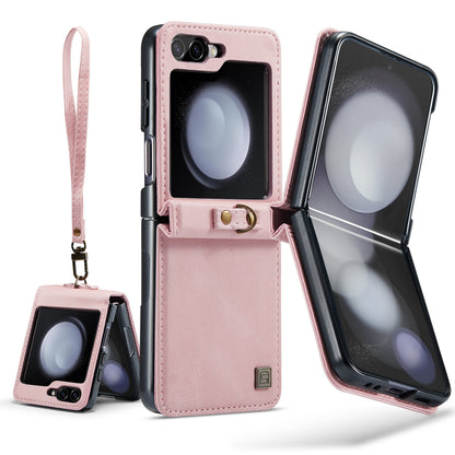 Luxury Retro Leather Galaxy Z Flip5 Case Magnetic Buckle RFID