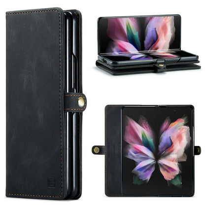 Luxury Retro Leather Galaxy Z Fold3 Case Magnetic Buckle RFID