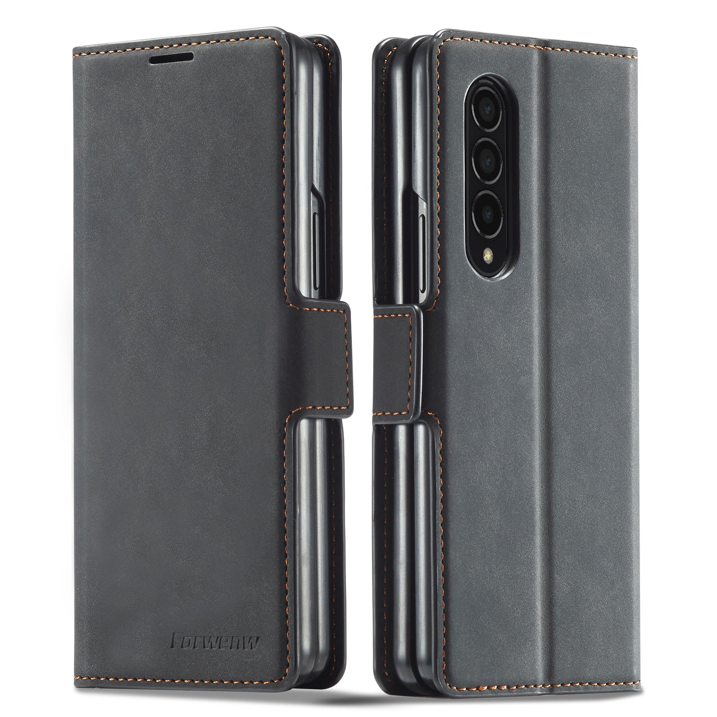 Illusion Slim Retro Leather Galaxy Z Fold3 Case Magnetic