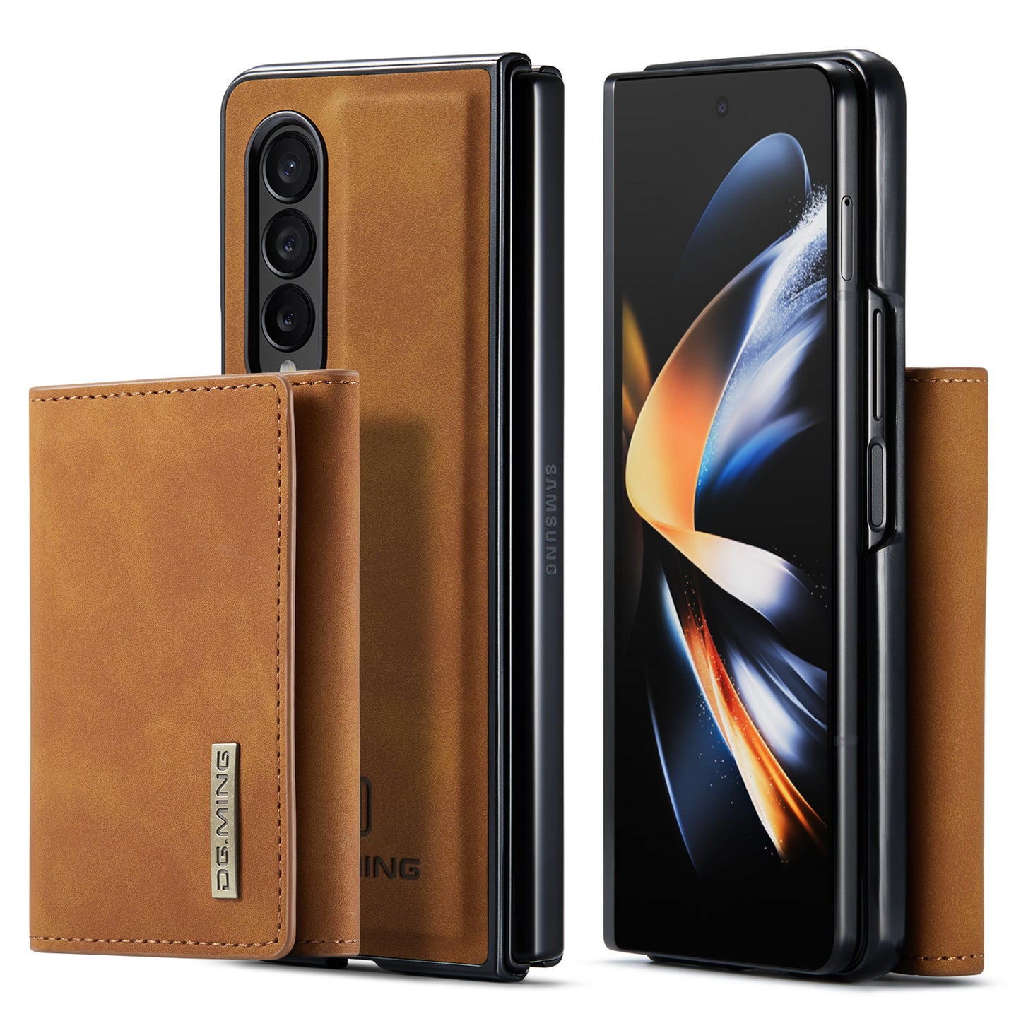 Retro Detachable Fold Wallet Galaxy Z Fold4 Case Magnetic Clip