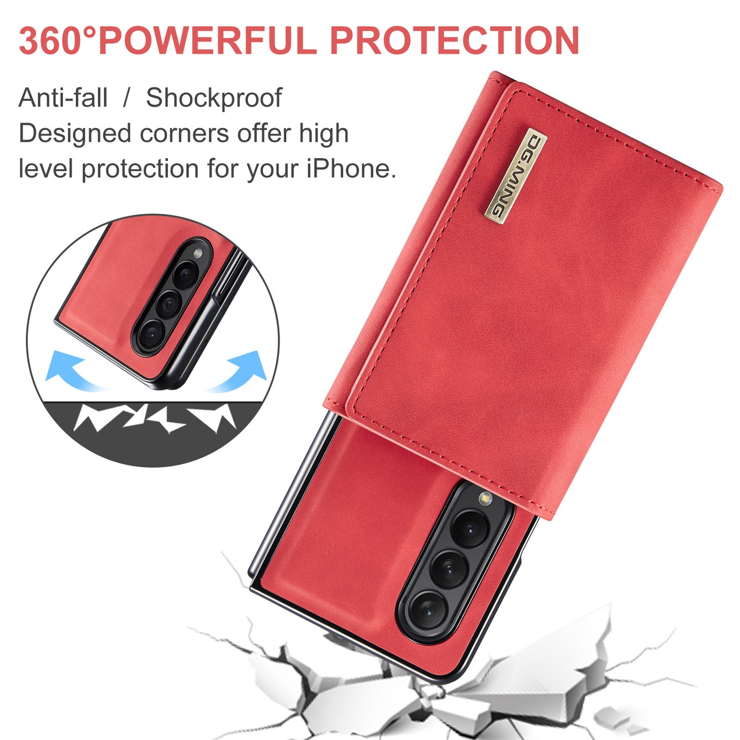 Retro Detachable Fold Wallet Galaxy Z Fold4 Case Magnetic Clip