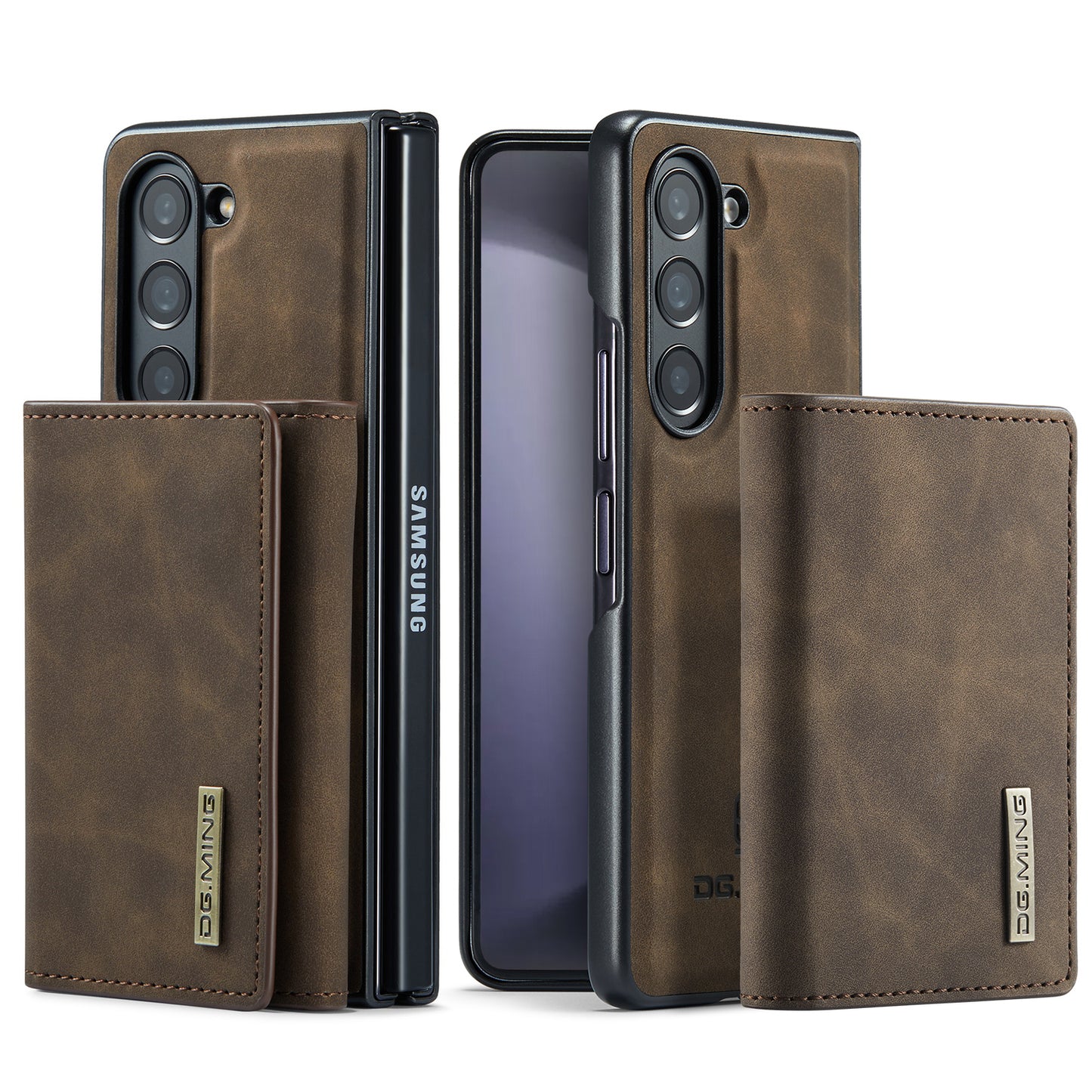 Retro Detachable Fold Wallet Galaxy Z Fold5 Case Magnetic Clip