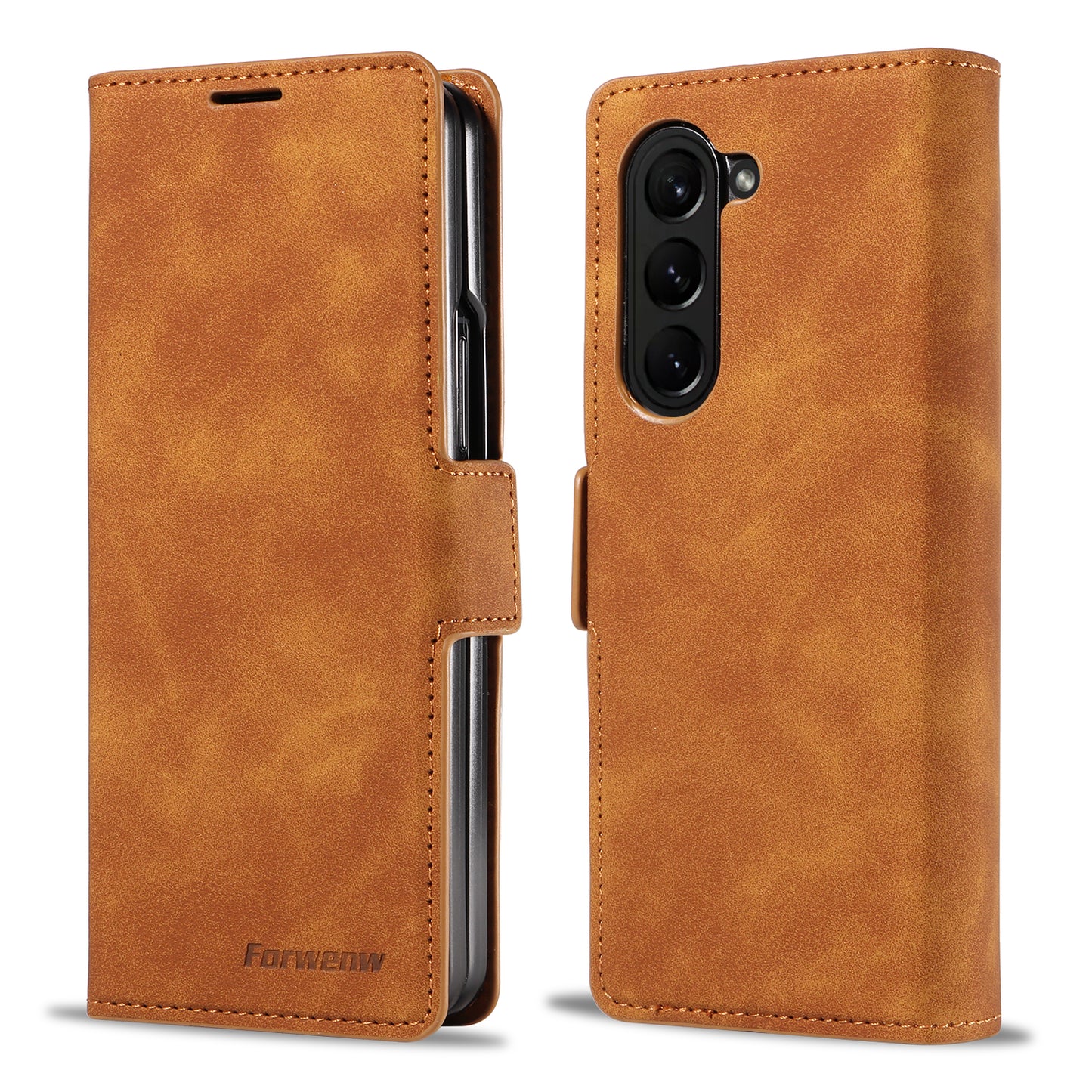 Illusion Slim Retro Leather Galaxy Z Fold4 Case Magnetic