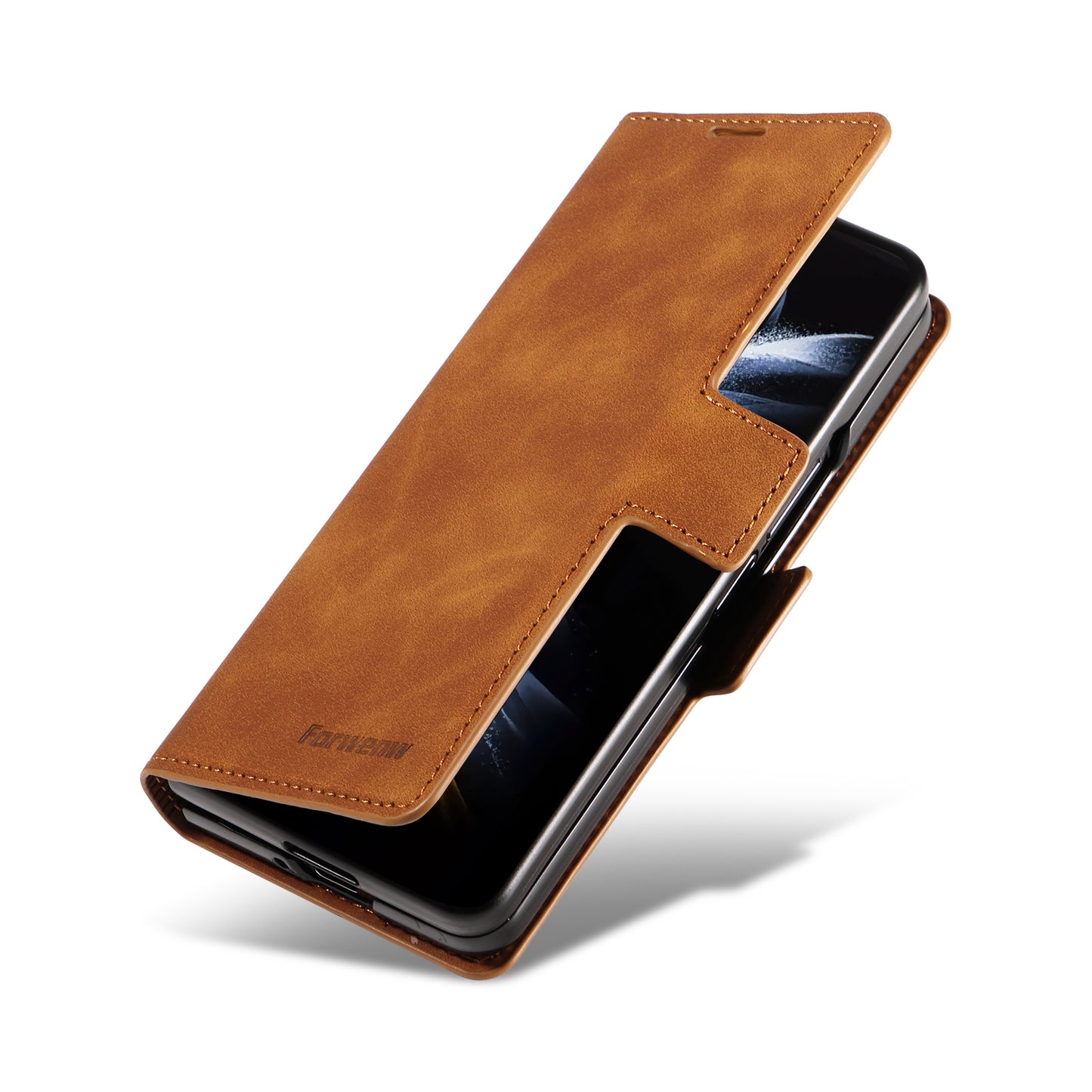 Illusion Slim Retro Leather Galaxy Z Fold4 Case Magnetic