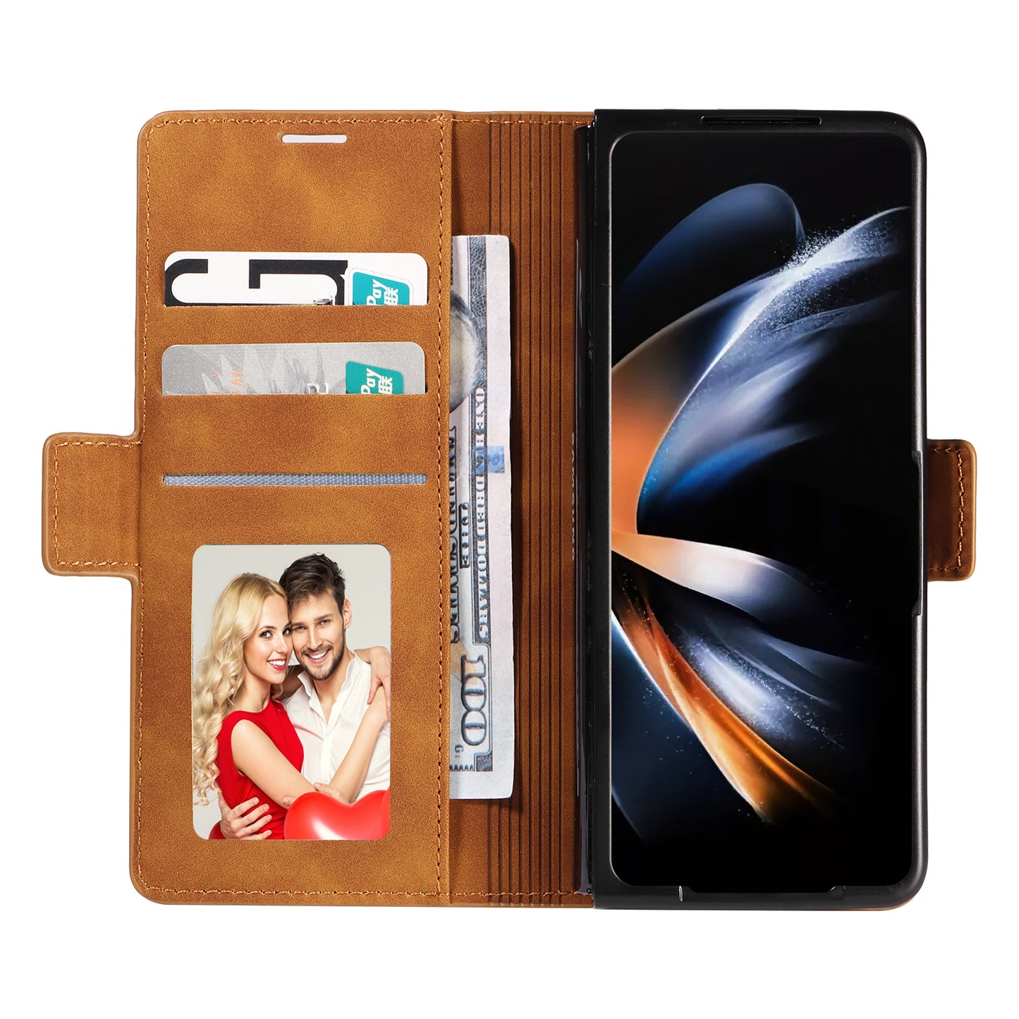 Illusion Slim Retro Leather Galaxy Z Fold5 Case Magnetic