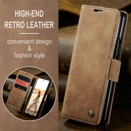 Book Classical Retro Leather Galaxy Z Fold6 Case Slim Wallet Stand