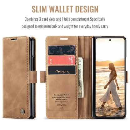 Book Classical Retro Leather Galaxy Z Fold6 Case Slim Wallet Stand