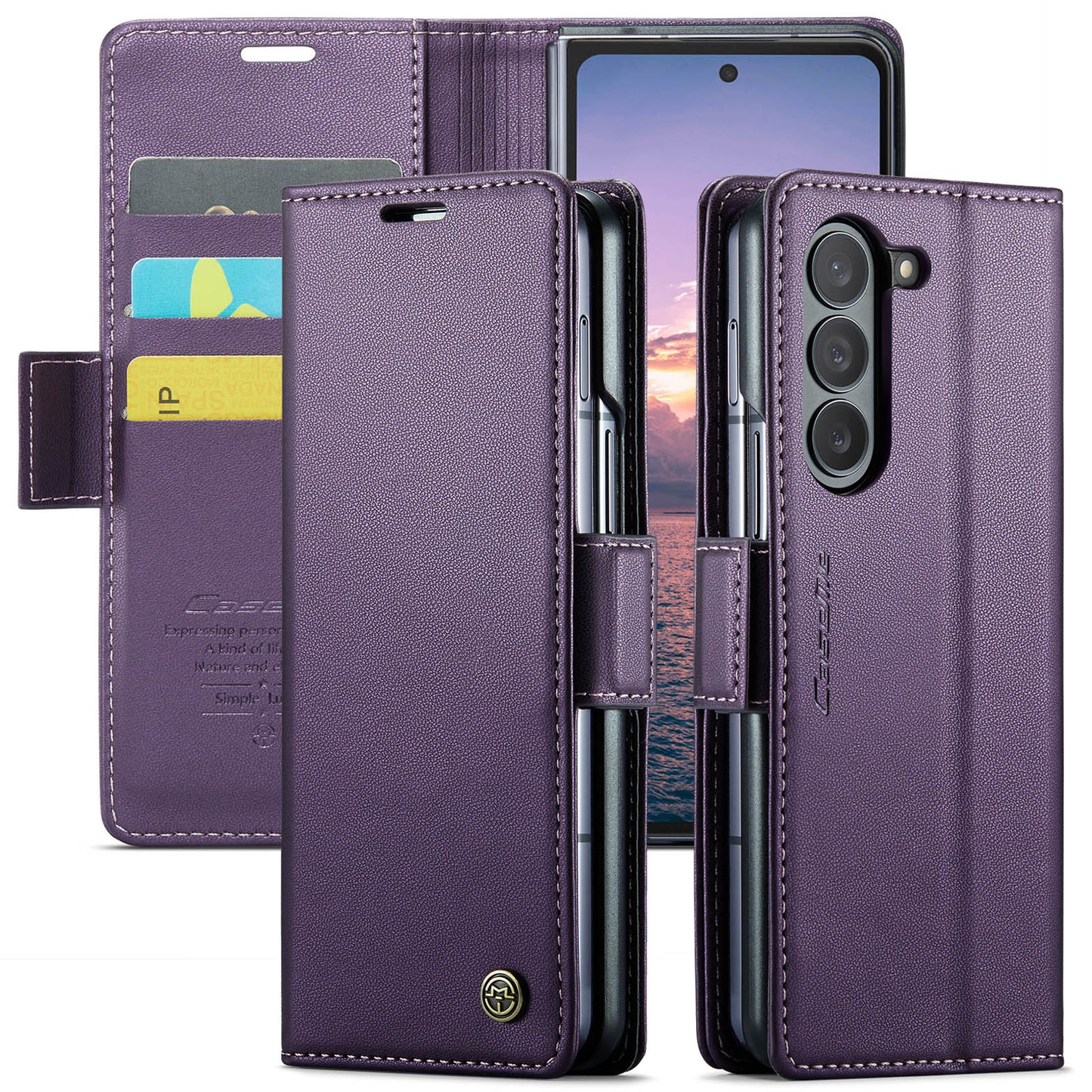 Butterfly Clasp Leather Galaxy Z Fold6 Case Wallet TPU Stand