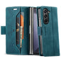 Luxury Retro Leather Galaxy Z Fold6 Case Magnetic Buckle RFID