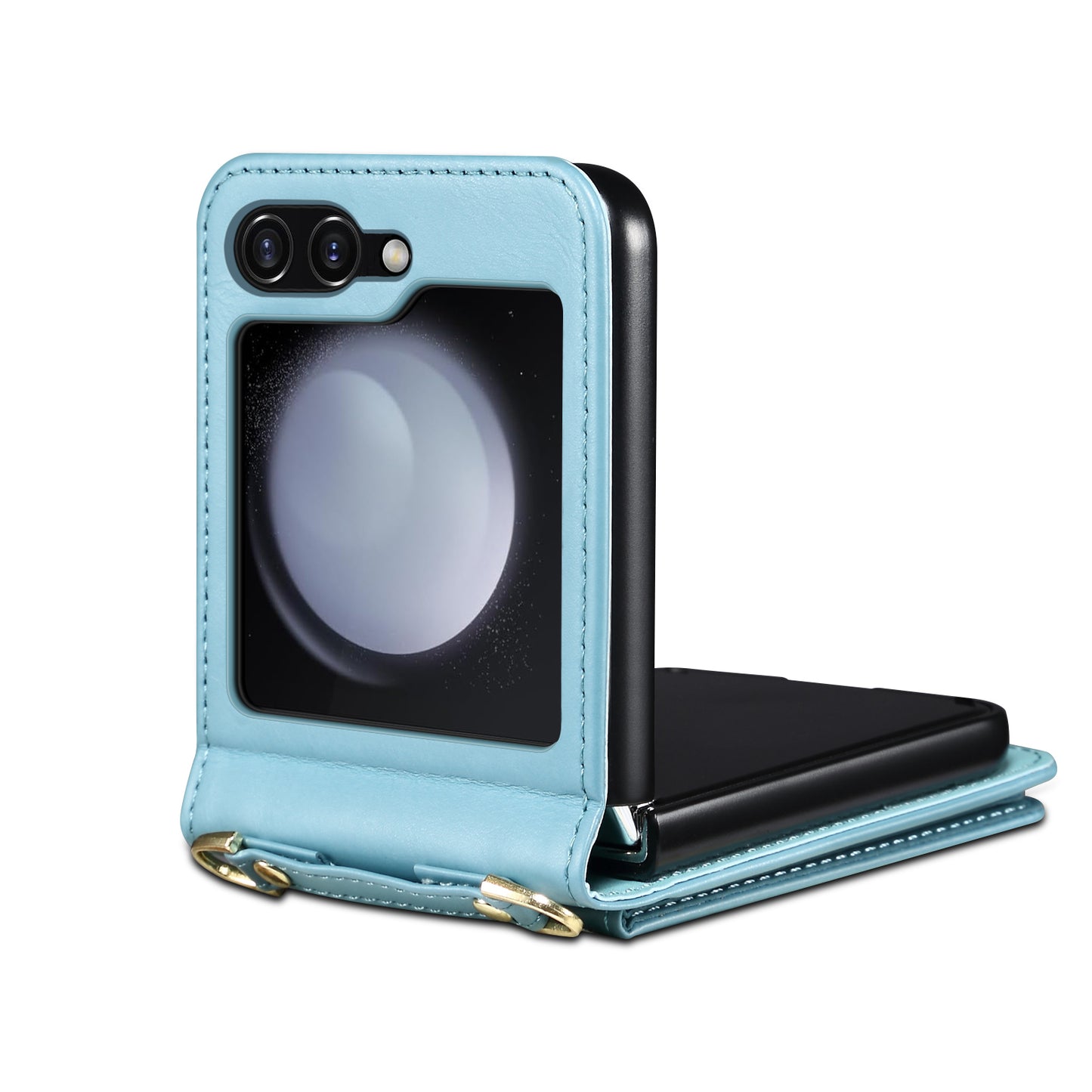 Interstellar Expanse Galaxy Z Flip6 Case Flip with Shoulder Strap