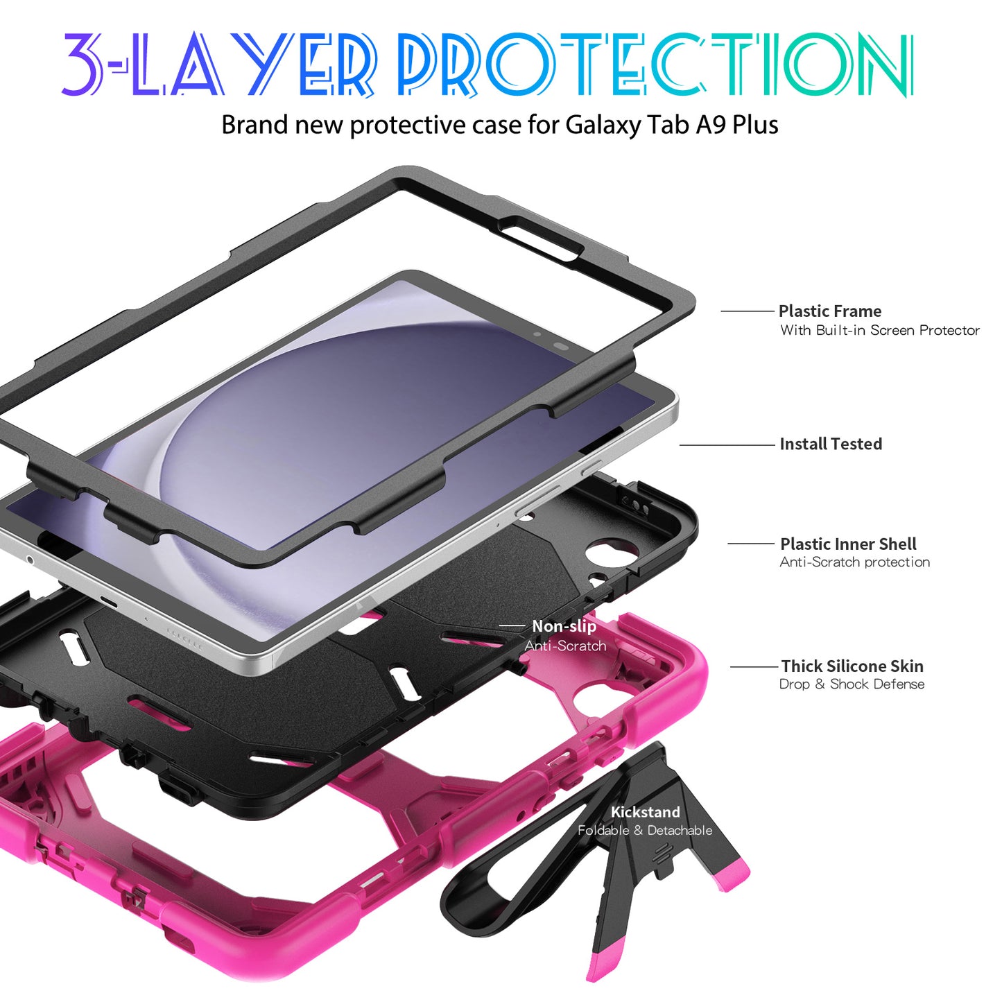 Tough Box Galaxy Tab A9 Case Built-in Screen Protector