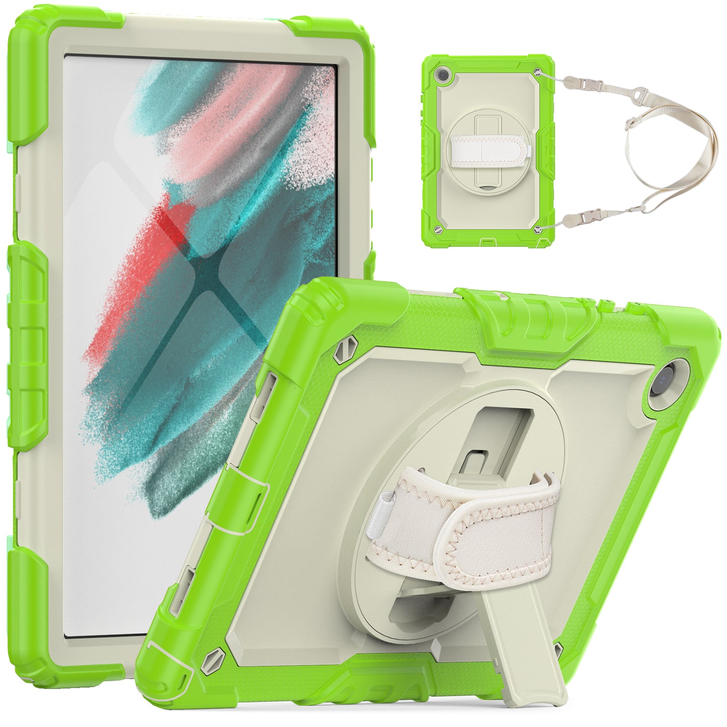 Tough Box Hand Strap Galaxy Tab A8 Case Built-in Screen Protector