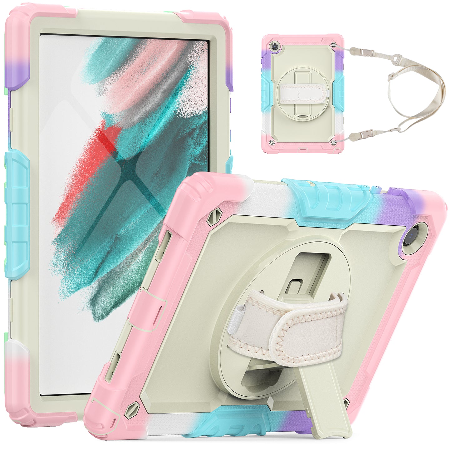 Tough Box Hand Strap Galaxy Tab A8 Case Built-in Screen Protector