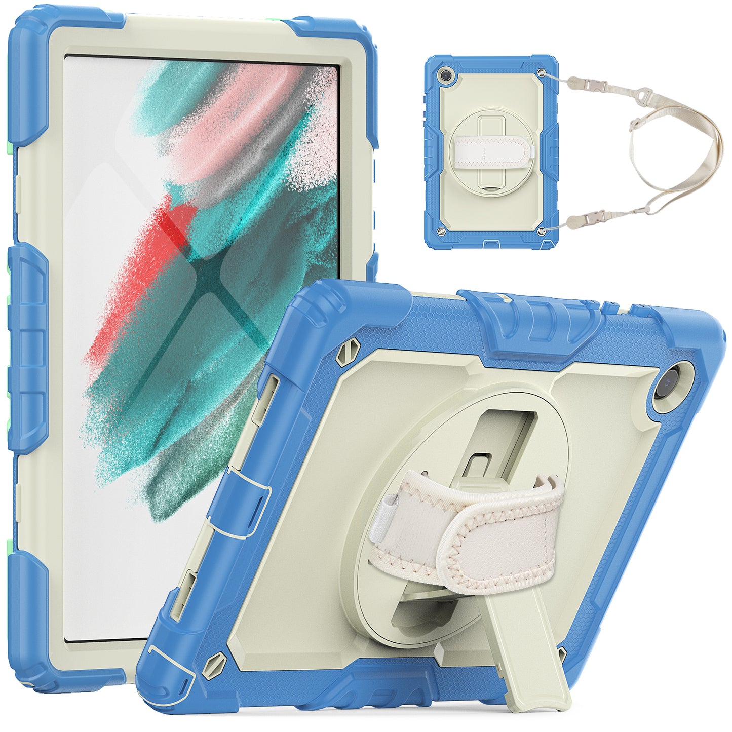 Tough Box Hand Strap Galaxy Tab A8 Case Built-in Screen Protector