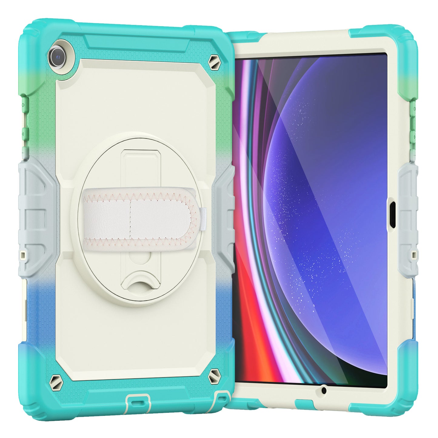 Tough Box Hand Strap Galaxy Tab A9+ Case Built-in Screen Protector