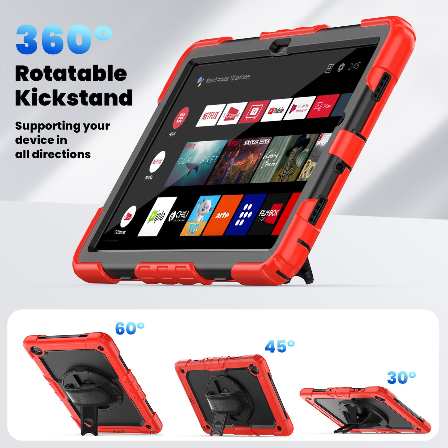 Tough Box Hand Strap Galaxy Tab A9+ Case Built-in Screen Protector