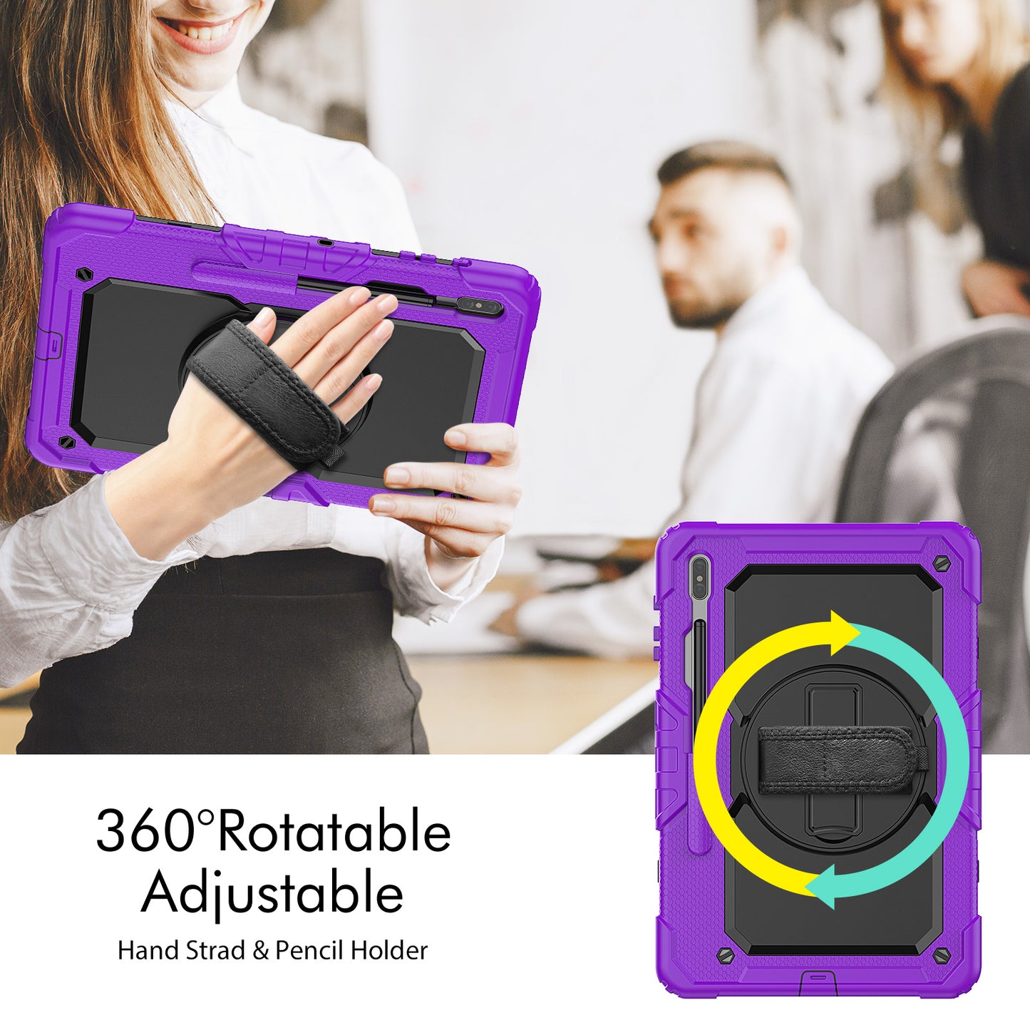 Tough Box Hand Strap Galaxy Tab S8+ Case Built-in Screen Protector