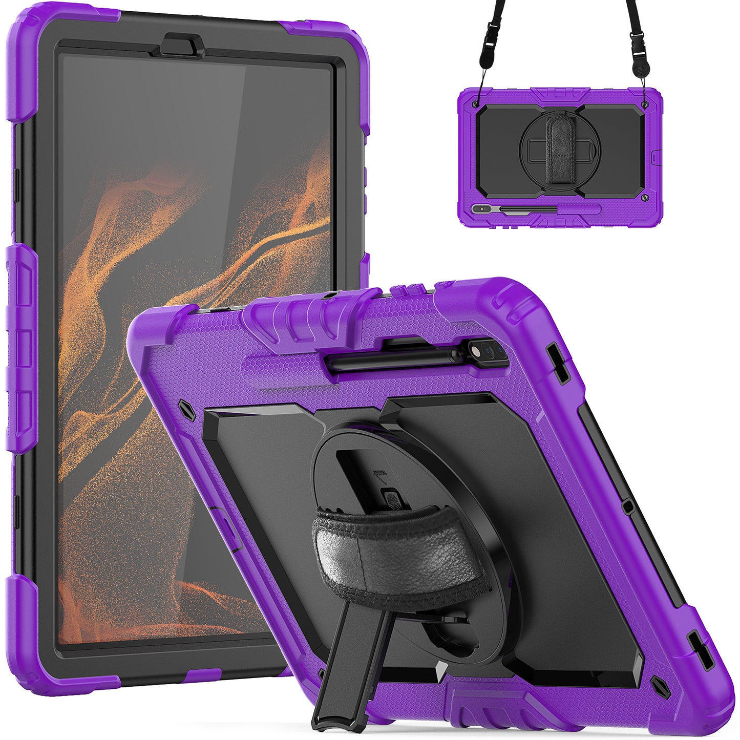 Tough Box Hand Strap Galaxy Tab S8+ Case Built-in Screen Protector