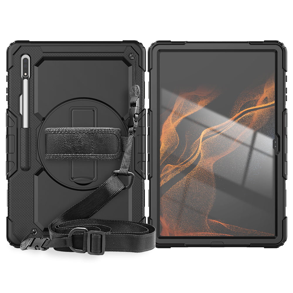 Tough Box Hand Strap Galaxy Tab S9 Ultra Case Built-in Screen Protector