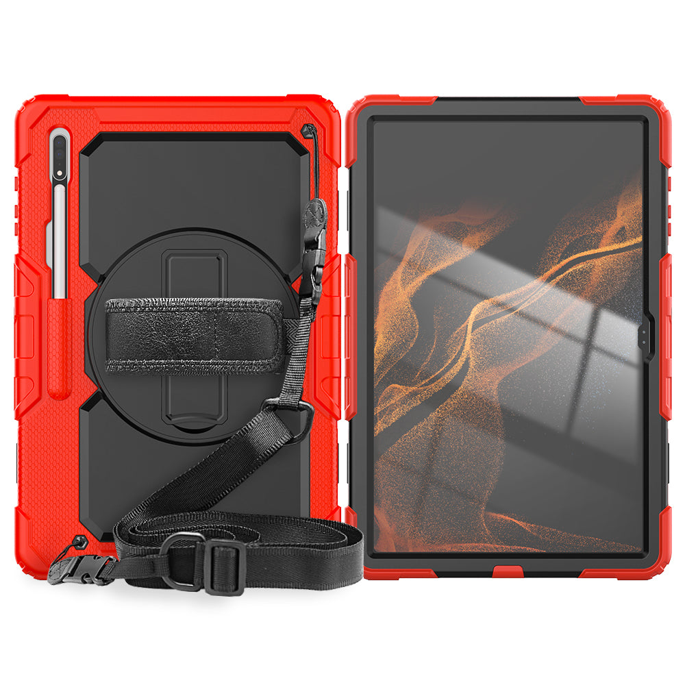 Tough Box Hand Strap Galaxy Tab S9 Ultra Case Built-in Screen Protector