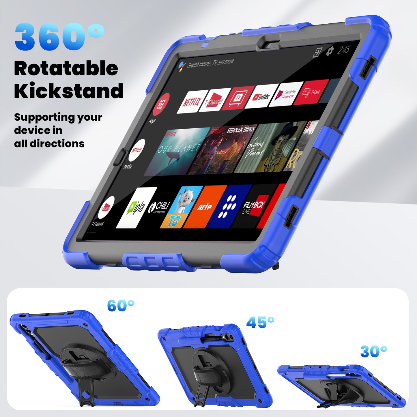 Tough Box Hand Strap Galaxy Tab S9 FE Case Built-in Screen Protector